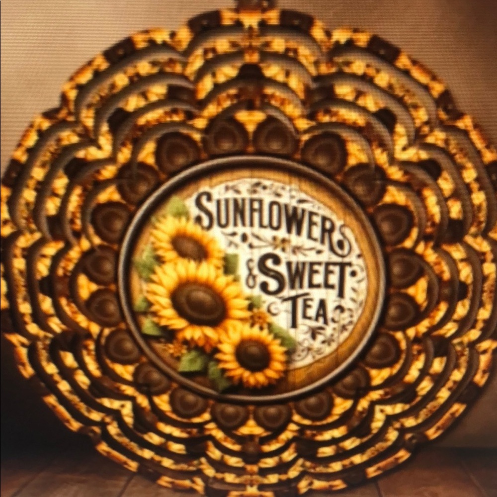 8 Inch Sunflower And Sweet Tea Wall Decor Wind Spinner